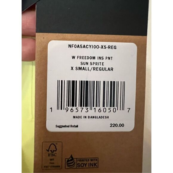 NWT Northface freedom ski snow pants xsmall sunsprite - Picture 5 of 5